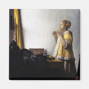Johannes Vermeer - Junge Frau mit Pearl Necklace Magnet