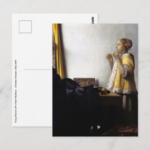 Johannes Vermeer - Junge Frau mit Pearl Necklace Postkarte