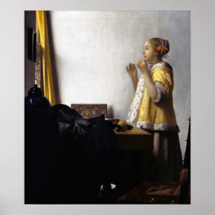 Johannes Vermeer - Junge Frau mit Perlenkette Poster