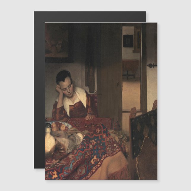 Johannes Vermeer, junge Frauen schlafen Magneteinladung (Vorne/Hinten)