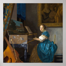 Johannes Vermeer - Lady sitzt bei einer Jungfrau Poster