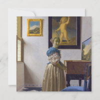 Johannes Vermeer - Lady Stehend bei einer Jungfrau