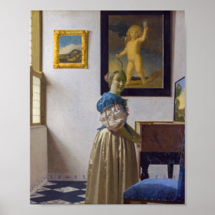 Johannes Vermeer - Lady Stehend bei einer Jungfrau Poster