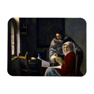 Johannes Vermeer - Mädchen beim Musikunterricht un Magnet