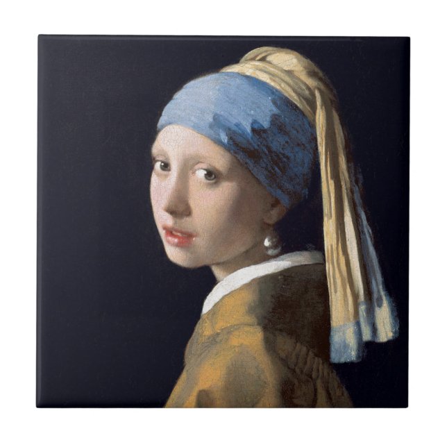 Johannes Vermeer - Mädchen mit einem Fliese (Vorderseite)