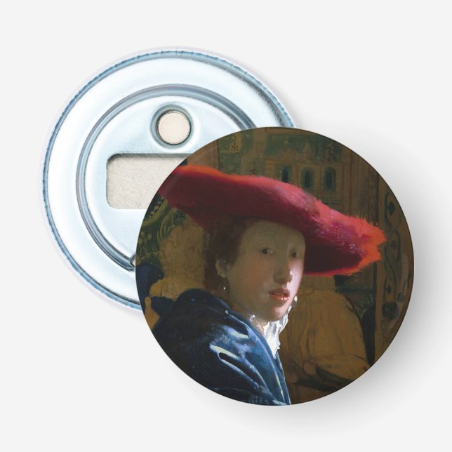 Johannes Vermeer - Mädchen mit einem Red Hat Flaschenöffner (Vorderseite)