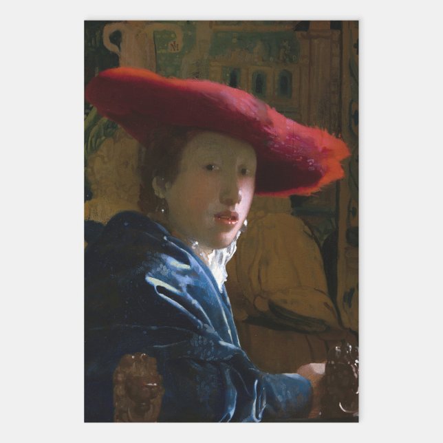 Johannes Vermeer - Mädchen mit einem Red Hat Geschenkpapier Set (Von Creator hochgeladen)