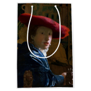 Johannes Vermeer - Mädchen mit einem Red Hat Mittlere Geschenktüte