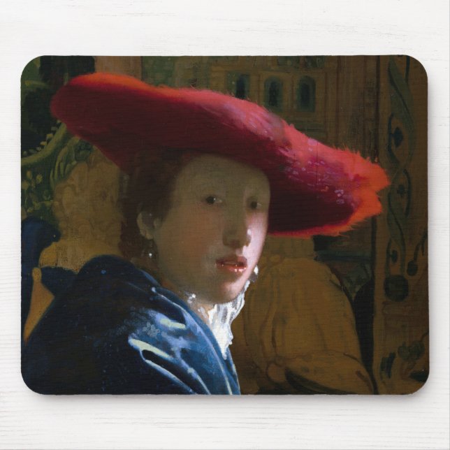 Johannes Vermeer - Mädchen mit einem Red Hat Mousepad (Vorne)