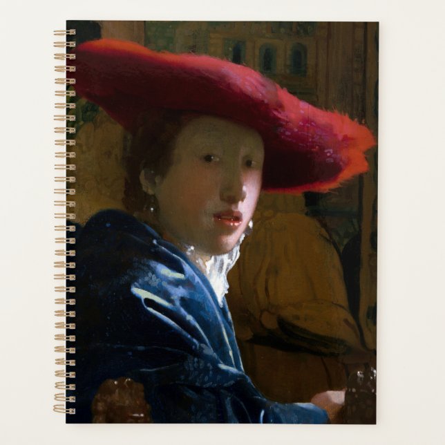 Johannes Vermeer - Mädchen mit einem Red Hat Planer (Vorderseite)