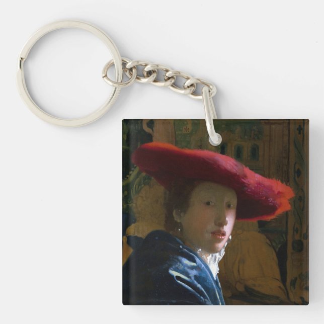 Johannes Vermeer - Mädchen mit einem Red Hat Schlüsselanhänger (Vorderseite)