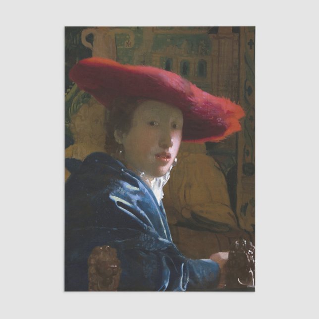 Johannes Vermeer - Mädchen mit einem Red Hat Seidenpapier (Von Creator hochgeladen)