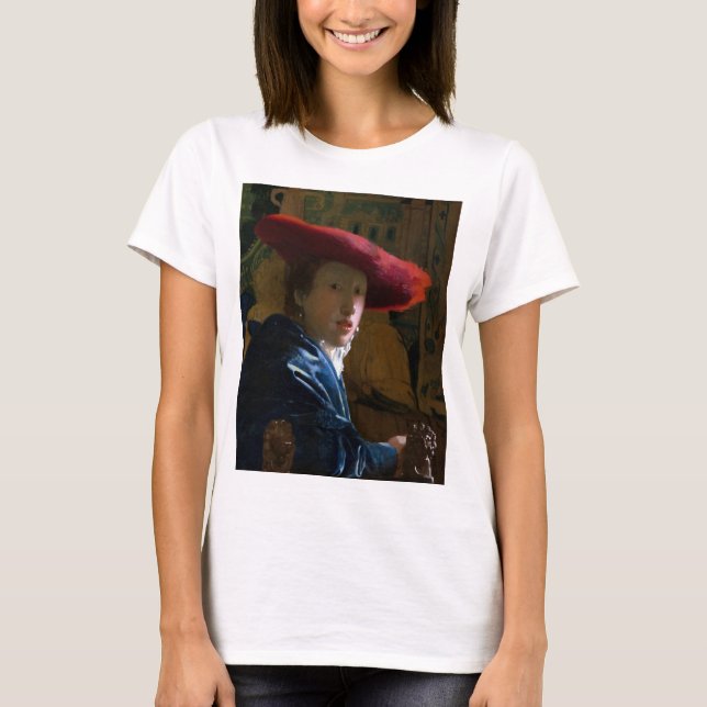 Johannes Vermeer - Mädchen mit einem Red Hat T-Shirt (Vorderseite)