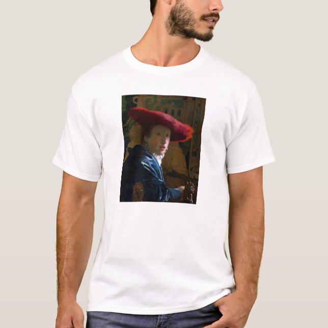 Johannes Vermeer - Mädchen mit einem Red Hat T-Shirt (Vorderseite)