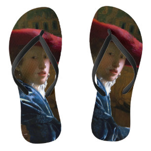 Johannes Vermeer - Mädchen mit einem Red Hat Windo Flip Flops