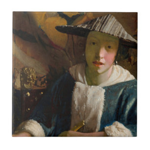 Johannes Vermeer - Mädchen mit Flute Fliese