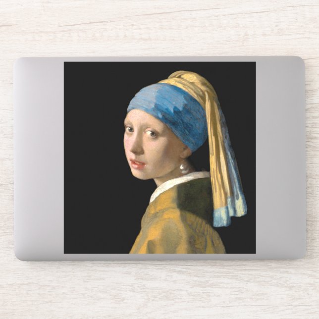Johannes Vermeer - Mädchen mit Perlenohrring Aufkleber (Computer)