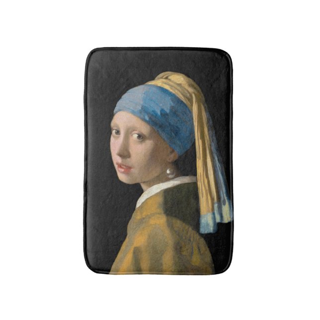 Johannes Vermeer - Mädchen mit Perlenohrring Badematte (Vorderseite Vertikal)
