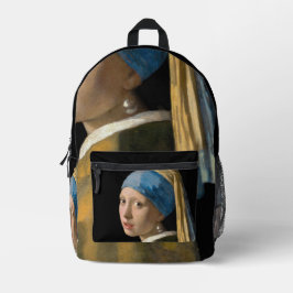 Johannes Vermeer - Mädchen mit Perlenohrring Bedruckter Rucksack