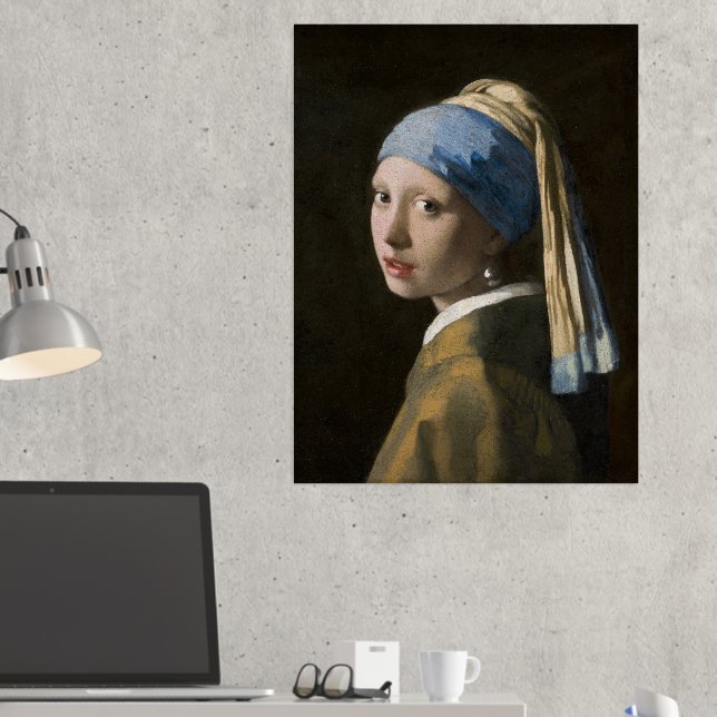 Johannes Vermeer, Mädchen mit Perlenohrring Foliendrucke (In Situ (Schreibtisch 2))