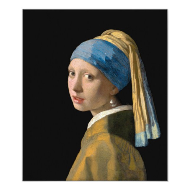 Johannes Vermeer - Mädchen mit Perlenohrring Fotodruck (Vorne)