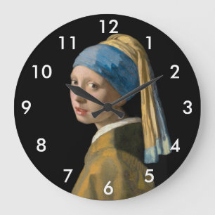 Johannes Vermeer - Mädchen mit Perlenohrring Große Wanduhr
