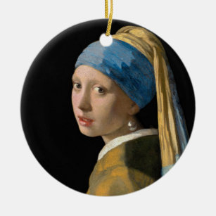 Johannes Vermeer - Mädchen mit Perlenohrring Keramik Ornament