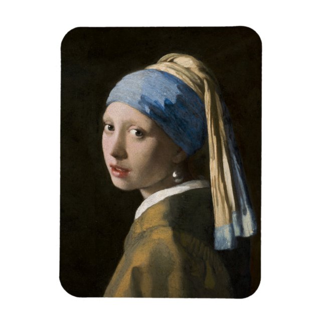 Johannes Vermeer, Mädchen mit Perlenohrring Magnet (Vertikal)