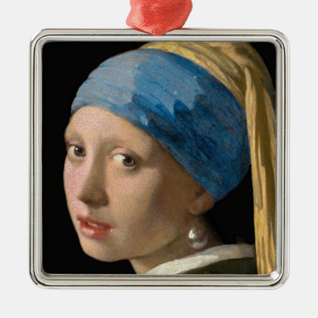 Johannes Vermeer - Mädchen mit Perlenohrring Ornament Aus Metall (Vorne)
