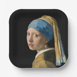 Johannes Vermeer - Mädchen mit Perlenohrring Pappteller