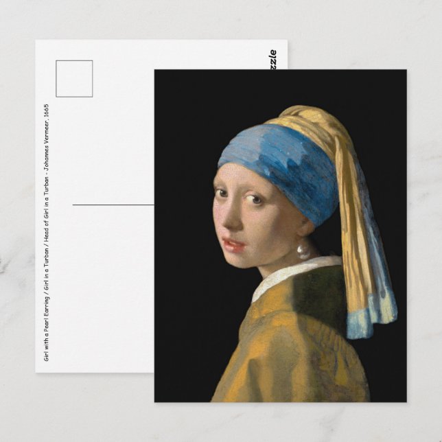 Johannes Vermeer - Mädchen mit Perlenohrring Postkarte (Vorne/Hinten)