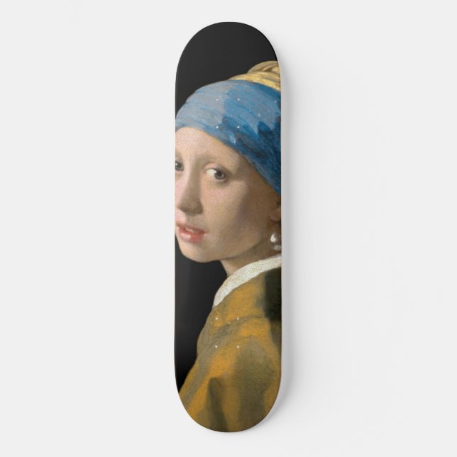 Johannes Vermeer - Mädchen mit Perlenohrring Skateboard (Vorderseite)