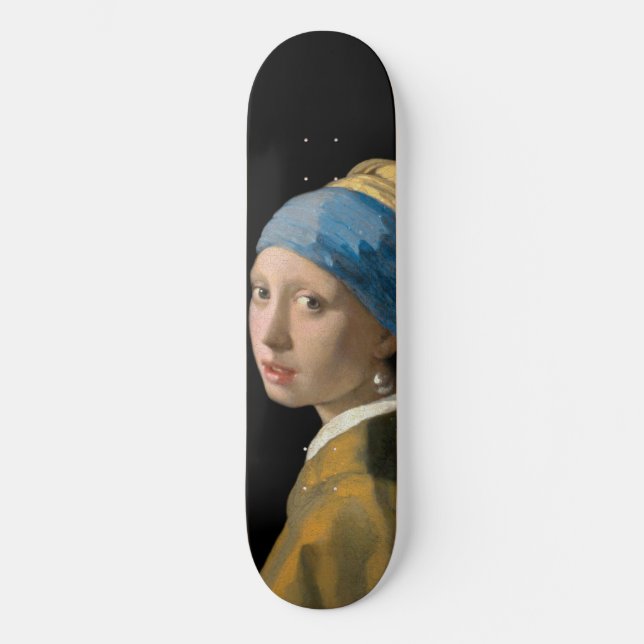 Johannes Vermeer - Mädchen mit Perlenohrring Skateboard (Vorderseite)