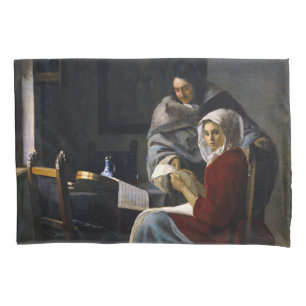 Johannes Vermeer - Mädchen unterbricht ihre Musik Kissenbezug