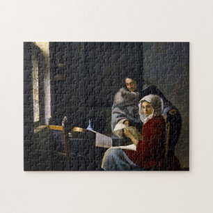 Johannes Vermeer - Mädchen unterbricht ihre Musik Puzzle