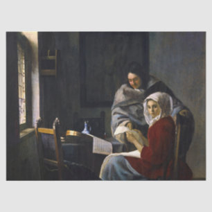 Johannes Vermeer - Mädchen unterbricht ihre Musik Seidenpapier