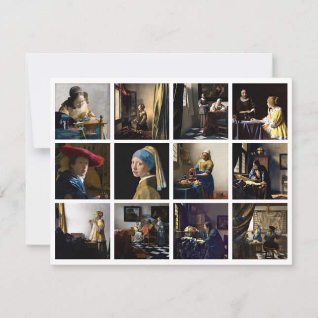 Johannes Vermeer - Masterpiece Grid Dankeskarte (Vorderseite)