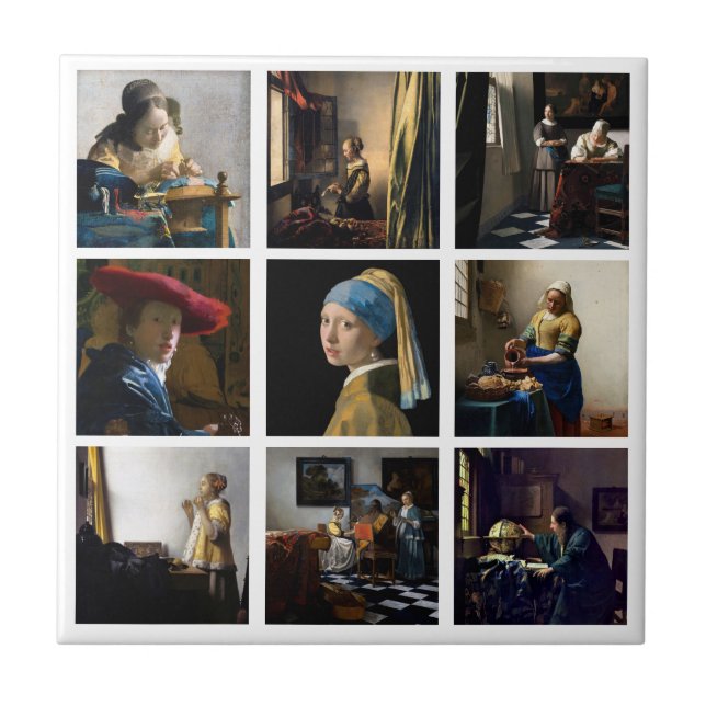 Johannes Vermeer - Masterpiece Grid Fliese (Vorderseite)