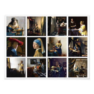 Johannes Vermeer - Masterpiece Grid Fotodruck