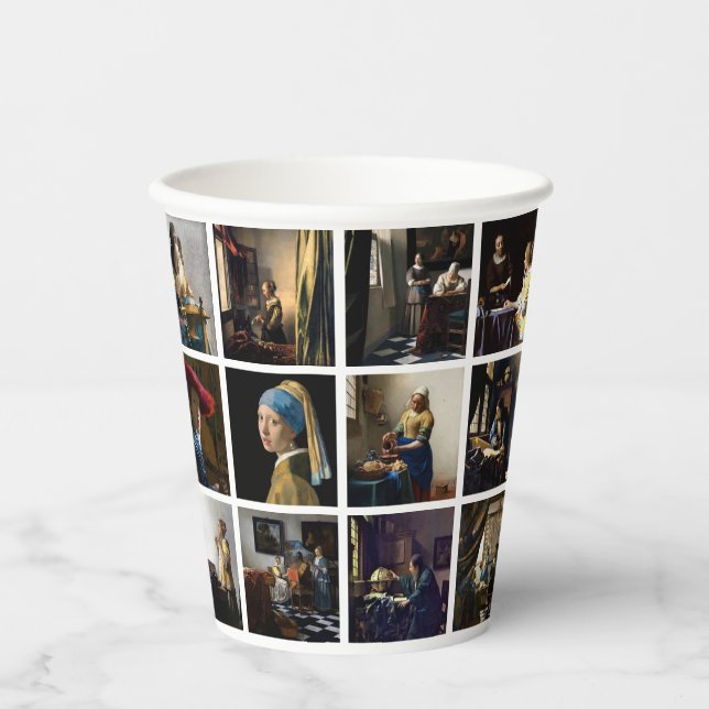 Johannes Vermeer - Masterpiece Grid Pappbecher (Vorderseite)