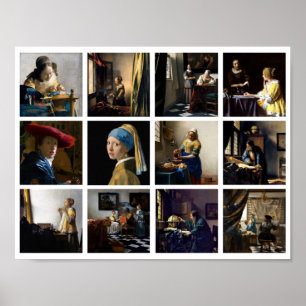 Johannes Vermeer - Masterpiece Grid Poster