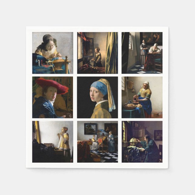 Johannes Vermeer - Masterpiece Grid Serviette (Vorderseite)