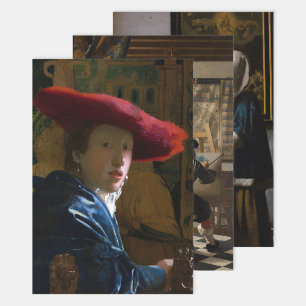Johannes Vermeer - Meisterwerke Auswahl Geschenkpapier Set