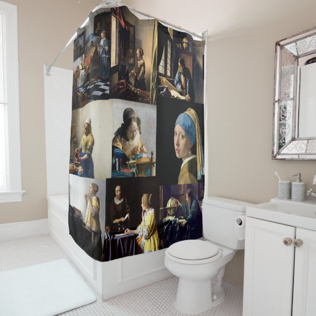 Johannes Vermeer - Meisterwerke Patchwork Duschvorhang (Beispiel)