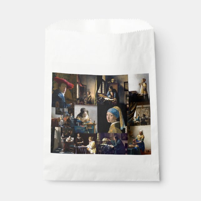 Johannes Vermeer - Meisterwerke Patchwork Geschenktütchen (Vorderseite)