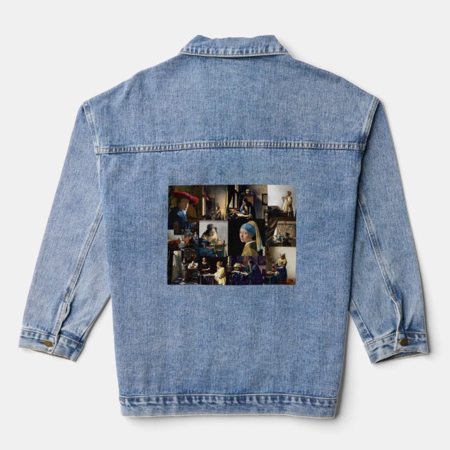 Johannes Vermeer - Meisterwerke Patchwork Jeansjacke (Rückseite)