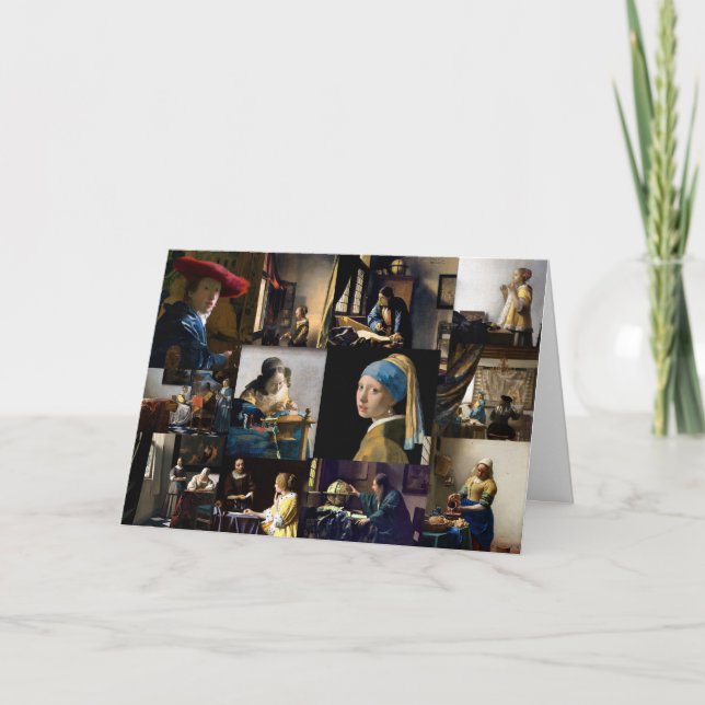 Johannes Vermeer - Meisterwerke Patchwork Karte (Vorderseite)