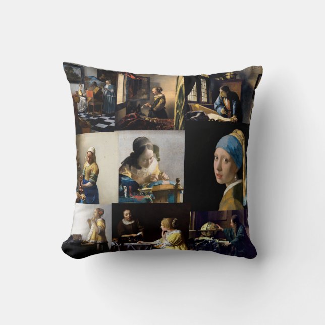 Johannes Vermeer - Meisterwerke Patchwork Kissen (Vorderseite)