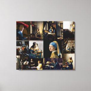 Johannes Vermeer - Meisterwerke Patchwork Leinwanddruck