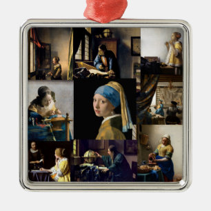 Johannes Vermeer - Meisterwerke Patchwork Ornament Aus Metall